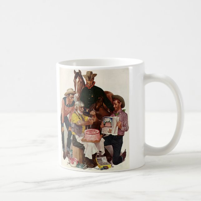 Mug Vintage Cowboys, joyeuse fête d'anniversaire Tex (Droite)