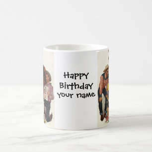 Mug Vintage Cowboys, joyeuse fête d'anniversaire Tex