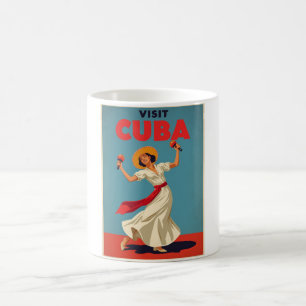 Mug Vintage Cuba Voyage Rétro Cuba Danseuse et Maracas