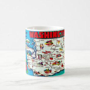 Mug vintage de la carte de Washington