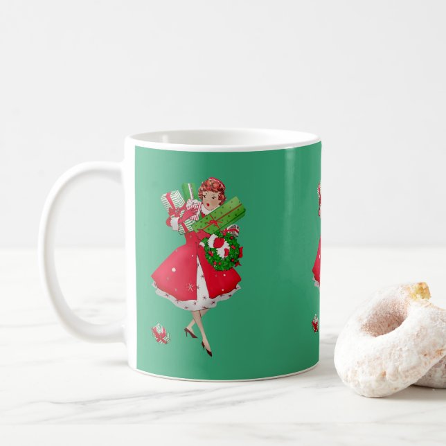 Mug vintage de Noël 1950 (Avec donut)