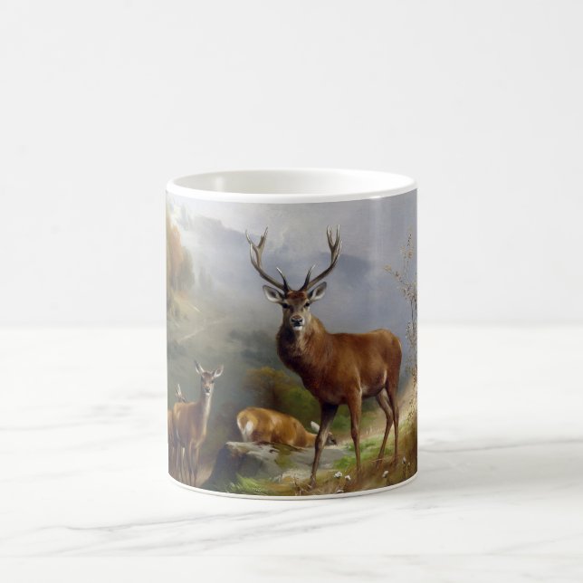 Mug Vintage Deer Stag - Animaux Vieux Illustration Art (Centre)