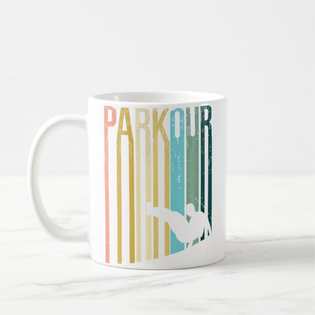 Mug Vintage Distressed Style Parkour Silhouette (Gauche)