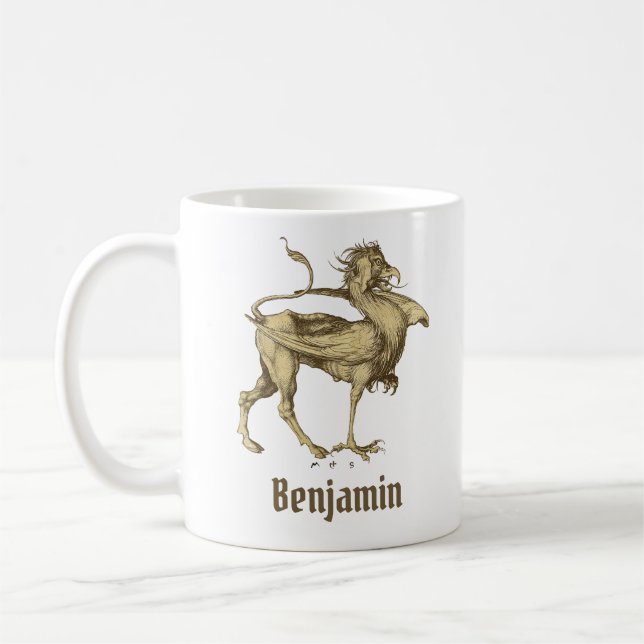 Mug Vintage Dragon Médiéval Griffin Goth Imaginaire Ar (Gauche)