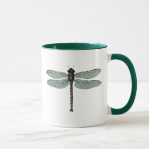 Mug Vintage Dragonfly Antique Damselfly Green Wings