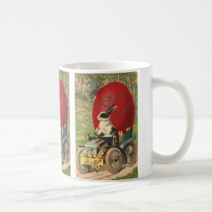 Mug Vintage drôle Pâques, Lapin Rabbit Oeuf Automobile