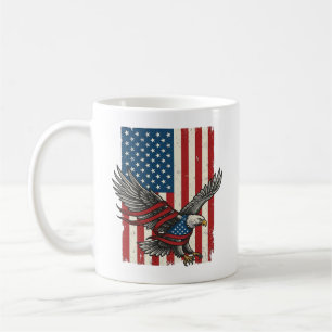 Mug Vintage Eagle Flag Vector Patriotic Shirt Design_1