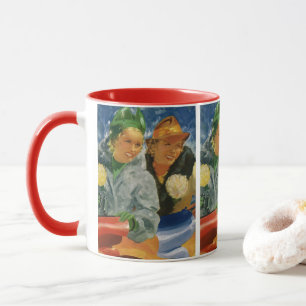 Mug Vintage Elegant et Stylish Femmes, Meilleurs Amis!