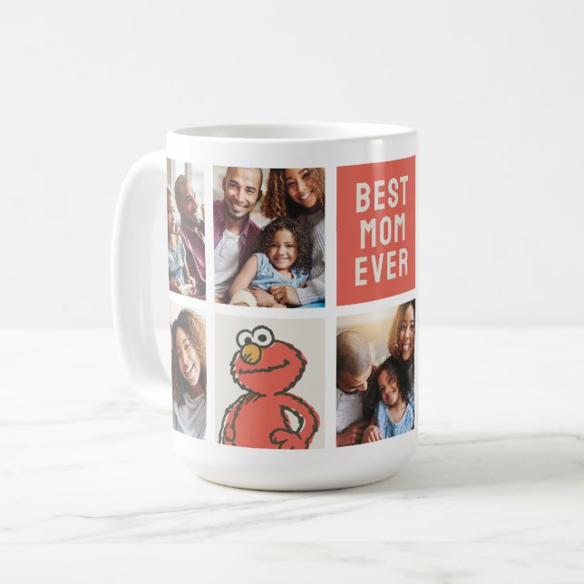 Mug Vintage Elmo | Best Mom - Photo Collage (Devant gauche)