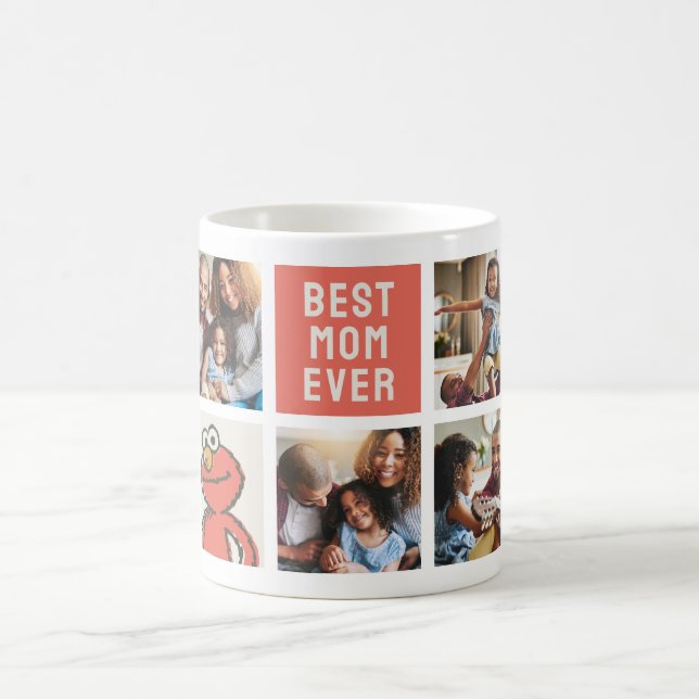 Mug Vintage Elmo | Best Mom - Photo Collage (Centre)