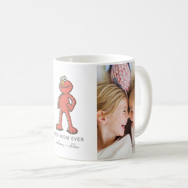 Mug Vintage Elmo | Meilleure maman - Photo (Devant droit)