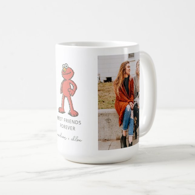 Mug Vintage Elmo | Meilleurs Amis - Photo (Devant droit)