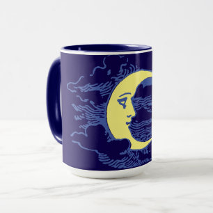 Mug Vintage époque victorienne croissant visage lune