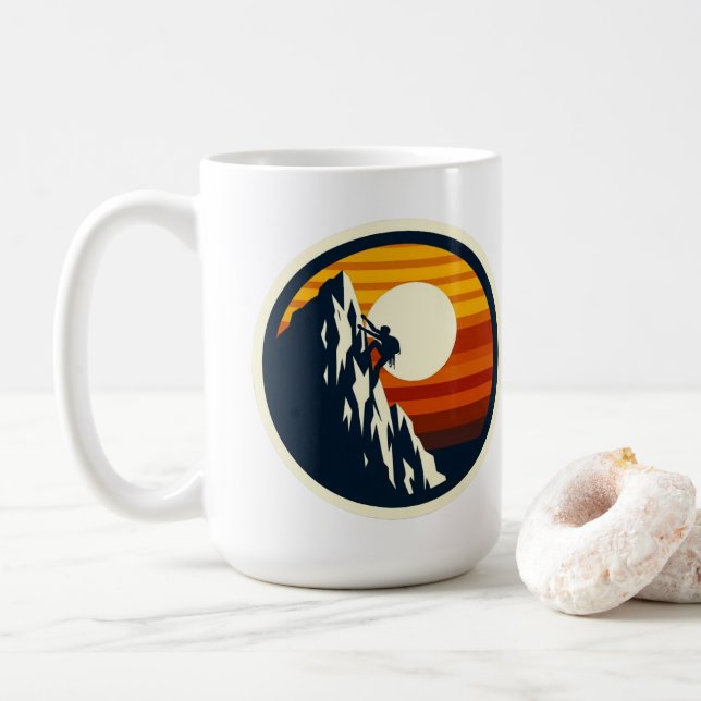 Mug Vintage Escalade Rocailleuse Coucher de Soleil Rét (Avec donut)