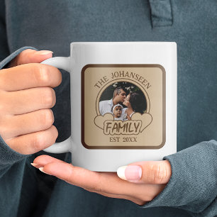 Mug Vintage Famille Photo Brown & Beige Simple Keïr
