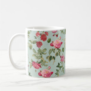 Mug Vintage Farmhouse Pink Floral Rose