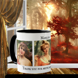 Mug Vintage femme de chambre ou votre photo-bouchon