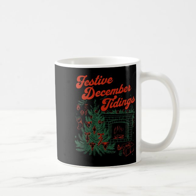 Mug Vintage Fireplace Subtle Festive December Tidings  (Droite)