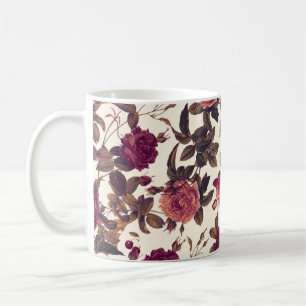 Mug Vintage Floral Bourgogne Rose Cherry