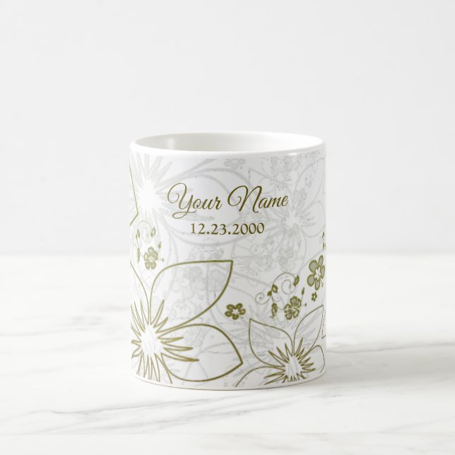 Mug Vintage Floral Greenery Elegant Wedding Party (Centre)