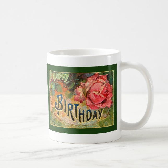 Mug Vintage Floral Joyeux anniversaire (Droite)