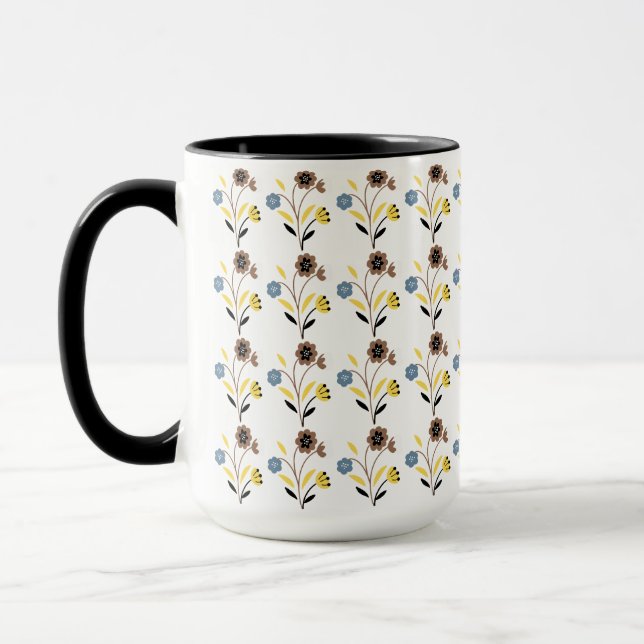 Mug Vintage Floral Pattern – Retro Botanical Seamless  (Gauche)