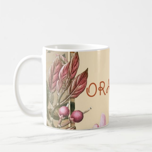 Mug Vintage Flowers and Oranges  (Gauche)
