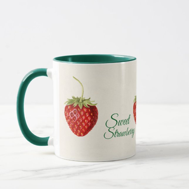 Mug Vintage fraise sucrée personnalisée (Gauche)