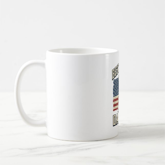 Mug Vintage Frenchie Papa Drapeau Américain (Gauche)