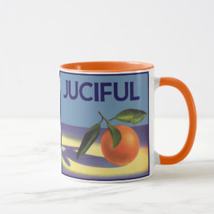 Mug Vintage Fruit Crate Art Étiquette, Oranges juives