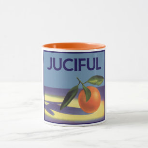 Mug Vintage Fruit Crate Art Étiquette, Oranges juives