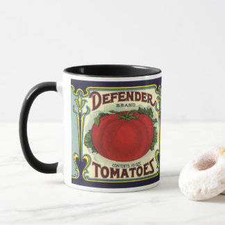 Mug Vintage Fruit Crate Étiquette Art, Defender Tomate