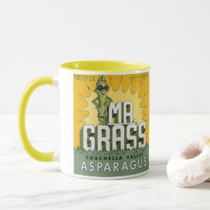 Mug Vintage Fruit Crate Étiquette Art M. Grass Asparag