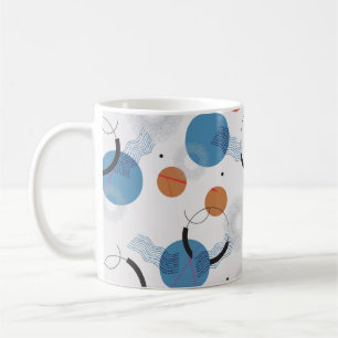Mug vintage géométrique abstrait et formes de brosse