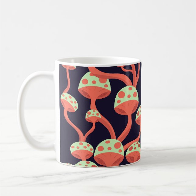 Mug Vintage Graphics Champignons Motif sans couture (Gauche)