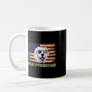 Mug Vintage Great Pyrenees Papa Drapeau Américain Usa