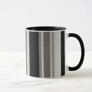 Mug Vintage Gris noir Motifs rayures Musique
