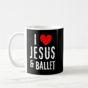 Mug Vintage Grunge I Love JÉSUS Et BALLET, Christian