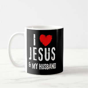 Mug Vintage Grunge I Love JÉSUS Et MON MARI, Christ