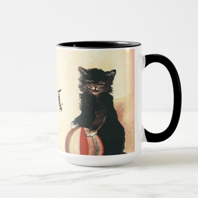 Mug Vintage HALLOWEEN Chat noir (Droite)