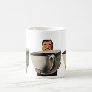 Mug Vintage Happy Man Boire la Coupe Géante de Café