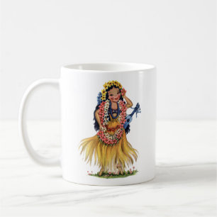 Mug Vintage Hawaiienne en tenue hula