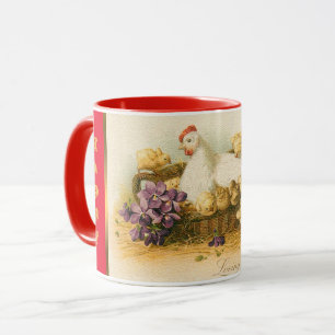 Mug Vintage Hen Et Poulets Pâques