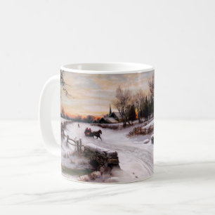 Mug Vintage hiver Pays Scène Noël Cadeau