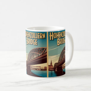 Mug Vintage Hohenzollern Bridge Cologne cadeau alleman