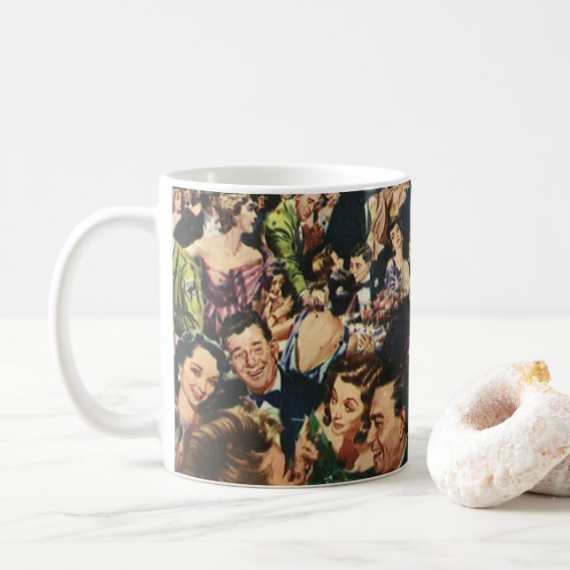 Mug Vintage Hollywood thème Fancy Party avec ballons (Avec donut)