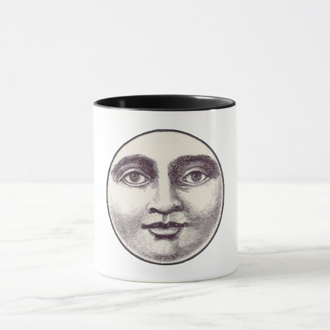 Mug Vintage homme dans la pleine lune visage lune (Centre)