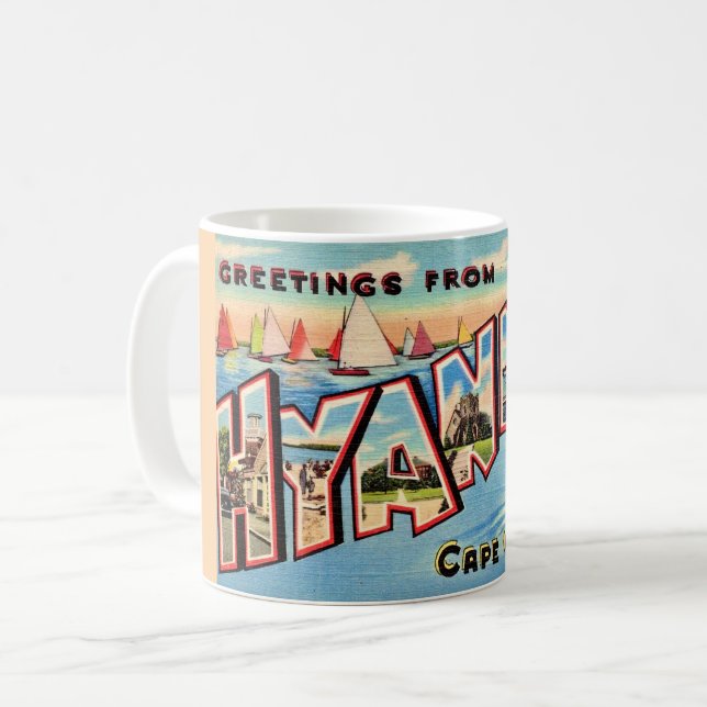 Mug Vintage Hyannis MA Salutations (Devant gauche)