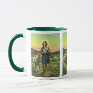 Mug Vintage Jésus Christ berger avec agneau de bébé