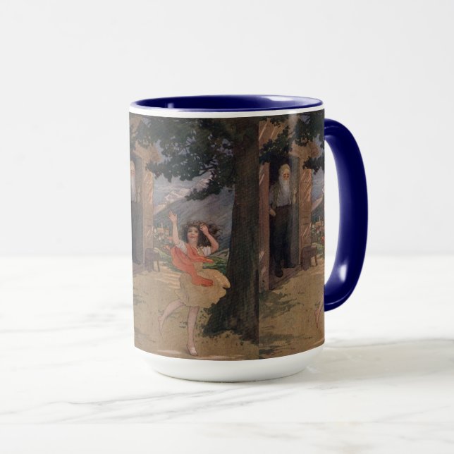 Mug Vintage Johanna Spyri Heidi des Alpes suisses (Devant droit)